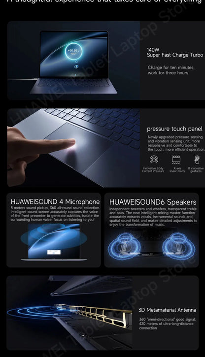 2024 HUAWEI MateBook X Pro Laptop Inter Core Ultra9 185H/Ultra7 155H 32/16GB 2/1TB Netbook 14.2inch 3.1k Touchscreen 120Hz OLED