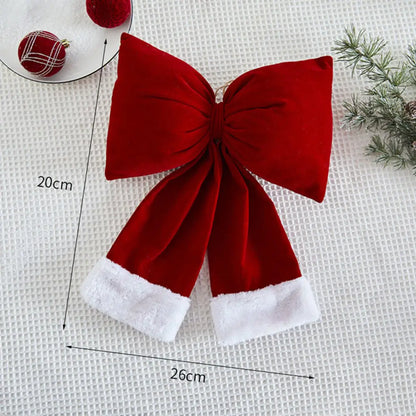 Grand nœud papillon de noël suspendu, pendentif en velours rouge pour porte, décoration de fête de noël du nouvel an 2026, nouvelle collection