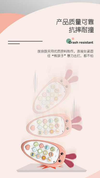 Baby Phone Toy Music Sound Telephone Sleeping Toys With Teether Simulation Phone Kids Infant Early Educational Toy Kids Gifts