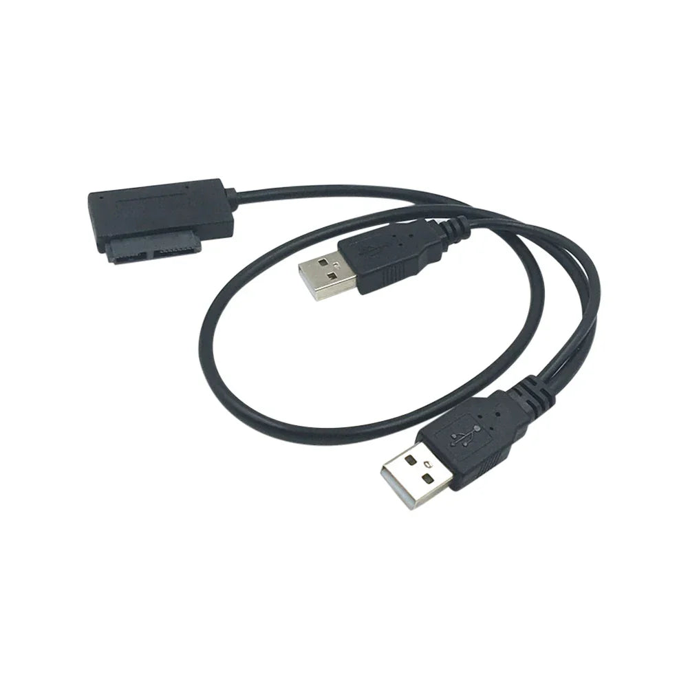 Optical Drive Cable Conversion Cable USB 2.0 to Mini Sata II 7+6 13Pin Adapter Converter Cable for Laptop CD/DVD ROM ODD