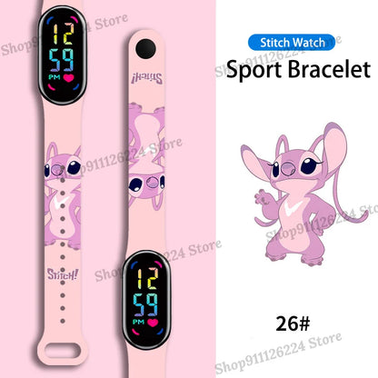 Montres Stitch pour enfants, filles, étanche, sport, écran tactile, pour femmes, horloge numérique étanche, bracelet, cadeaux exquis