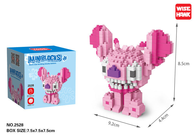 Stitch Building Blocks Lilo & Stitch Angel Anime Doll Build Practical Skills Puzzle Game Gift Assemble Action Model Birthday Toy