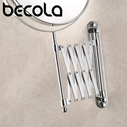Becola 8 Pouces 3X Grossissant Mur Maquillage Miroir Recto-verso Rétractable Salle De Bain Miroir 360 Degrés Pivotant Miroir De Maquillage