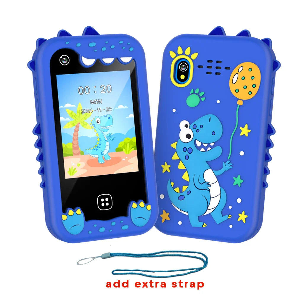 Téléphone intelligent pour enfants Filles Garçons Jouets Téléphone portable Double appareil photo Lecteur de musique 17 jeux Téléphone d'apprentissage pour tout-petits Cadeaux d'anniversaire