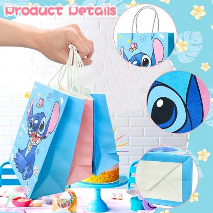 Sacs cadeaux de fête Stitch - 16 sacs à friandises Stitch/sacs à surprises Stitch/sacs à goodies Stitch pour les décorations de fête Stitch