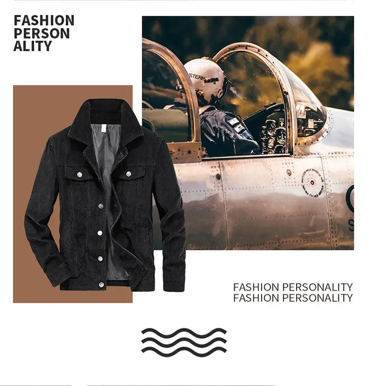 Manteaux tendance pour hommes, veste en velours automne, coupe slim, style vintage, décontracté, éclair, manches longues, vêtements d'extérieur, fermeture printemps-automne