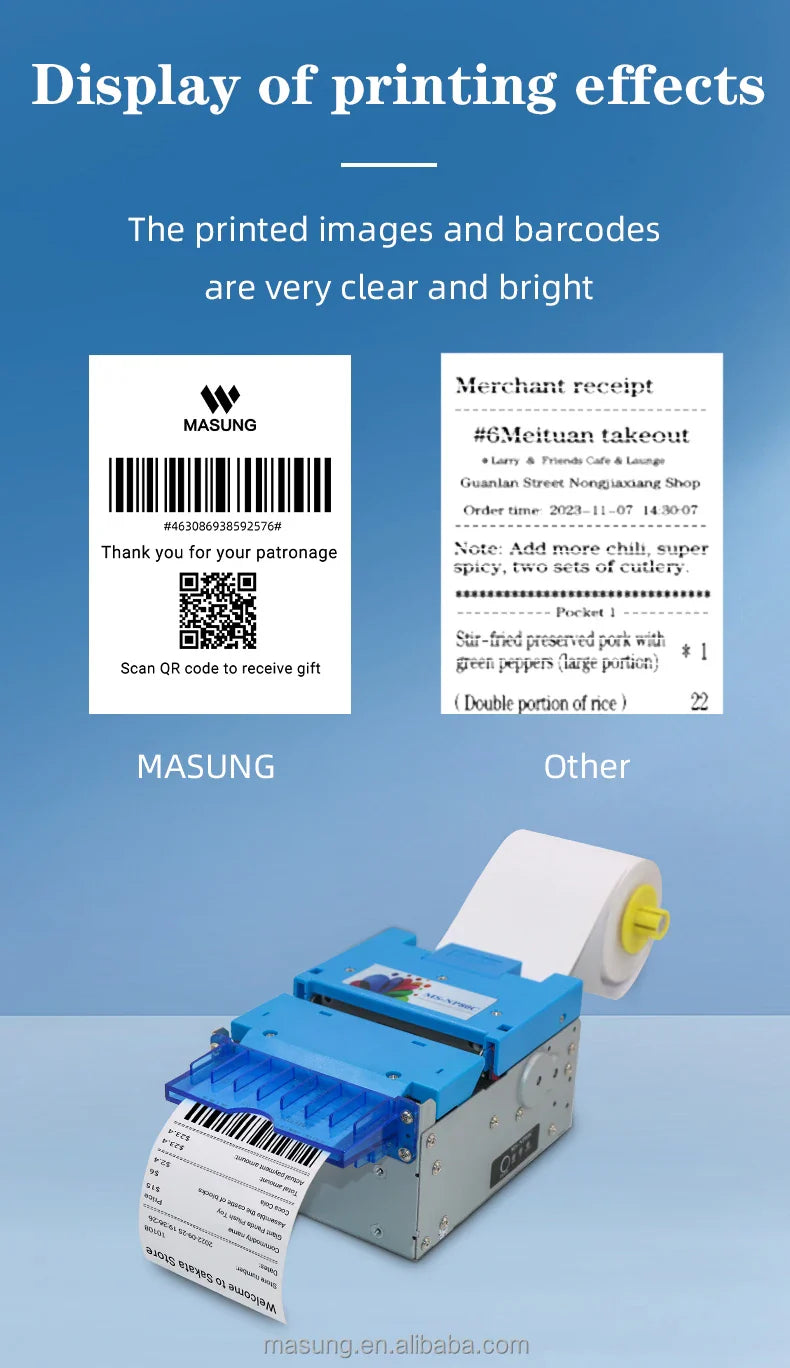 MASUNG MS-NP80C 82,5 Mm Module d'imprimante de kiosque thermique 3 pouces panneau de reçus coupe automatique produits d'imprimante de factures intégrés en Stock