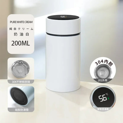 200ML Smart Thermos Water Bottle Intelligent Temperature Display Stainless Steel Vacuum Flasks Thermoses with Filter Tee Cup