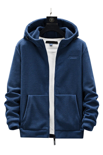 Plus Size L-8XL Men's Fleece Sweater Outdoor 2023 Autumn Polar Fleece Cardigan hooded Outside Zip Hoodies Sweatshirts Coat