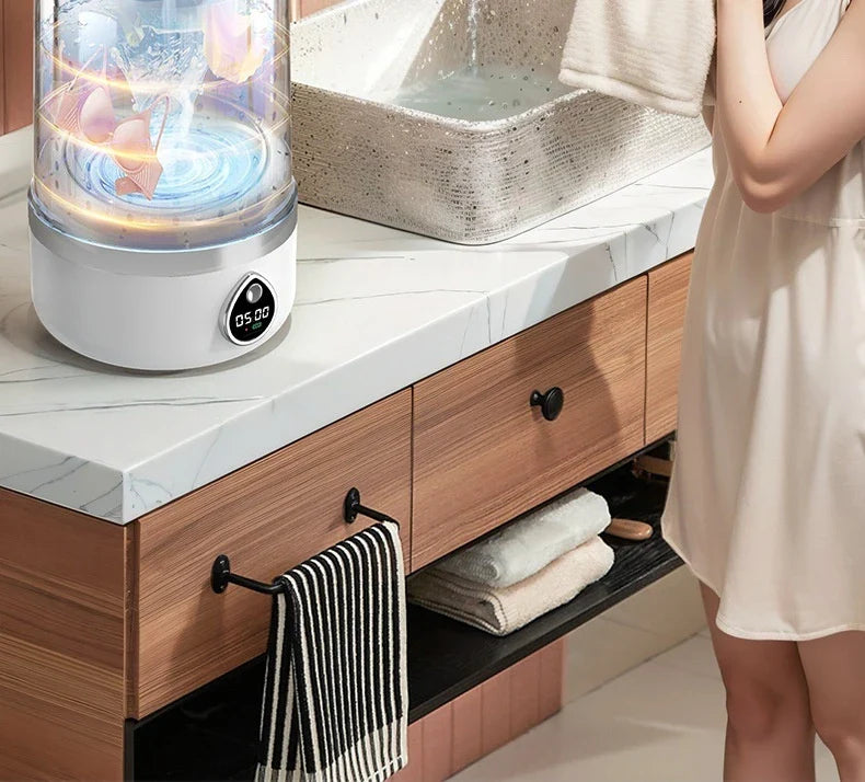 Mini Washing Machine Portable Rechargeable Fully Automatic Washing Machine for Underwear, Socks, and Small Laundry