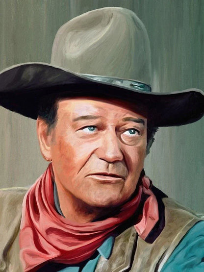 5D DIY Diamond Painting Cowboy John Wayne Full Round Diamond Mosaic Picture of Rhinestones Diamond Embroidery Home Decoration