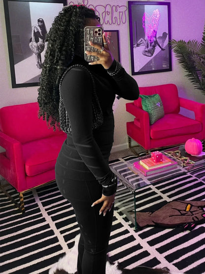 Ensembles 2 pièces FAGADOER automne hiver pour femmes Tenue décontractée Hauts courts à fermeture éclair et poche + Pantalons leggings taille haute Survêtements de jogging Streetwear