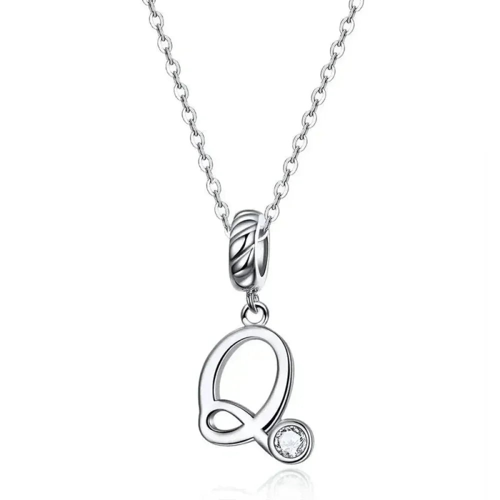 Collier classique avec initiale en argent sterling 925