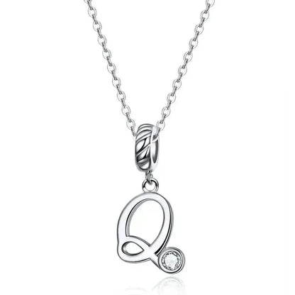 Collier classique avec initiale en argent sterling 925