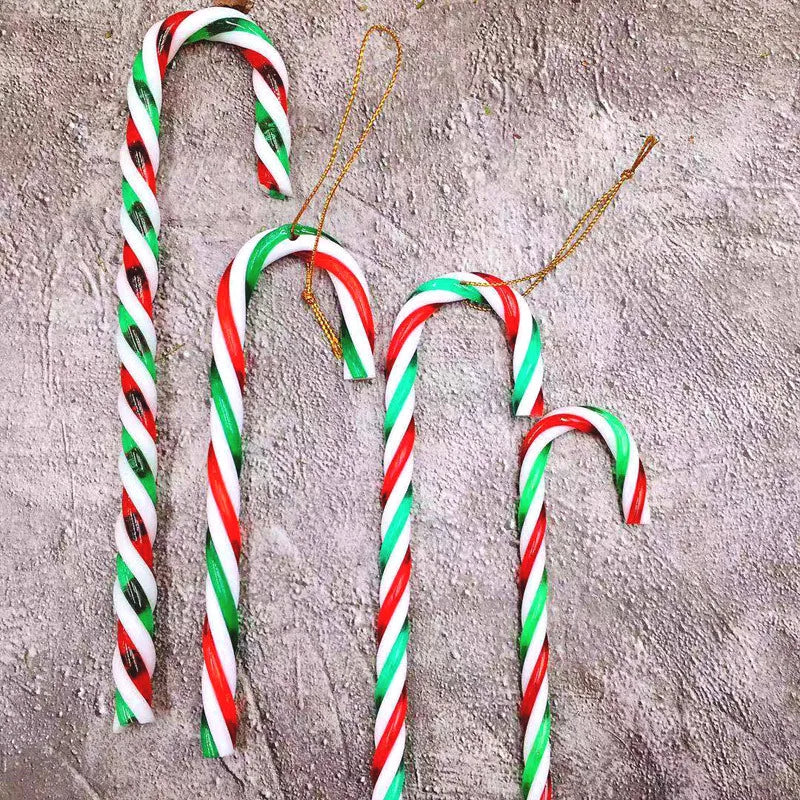 Cannes à bonbons de Noël en acrylique, pendentif béquille torsadé pour arbre de Noël, décorations de Noël pour le Nouvel An, ornements, cadeaux