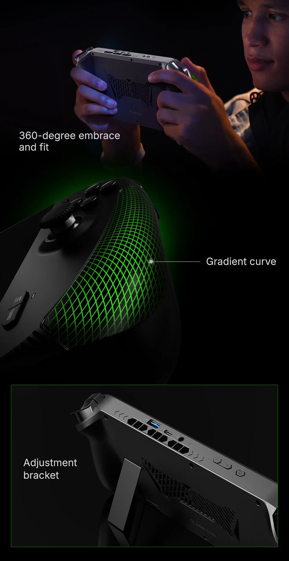 AOKZOE A1X AMD AI 9 HX 370 PC Game Console 8 Inch Native Landscape Screen Windows Handheld Laptops VRR 72.7Wh For Steam 3A Game