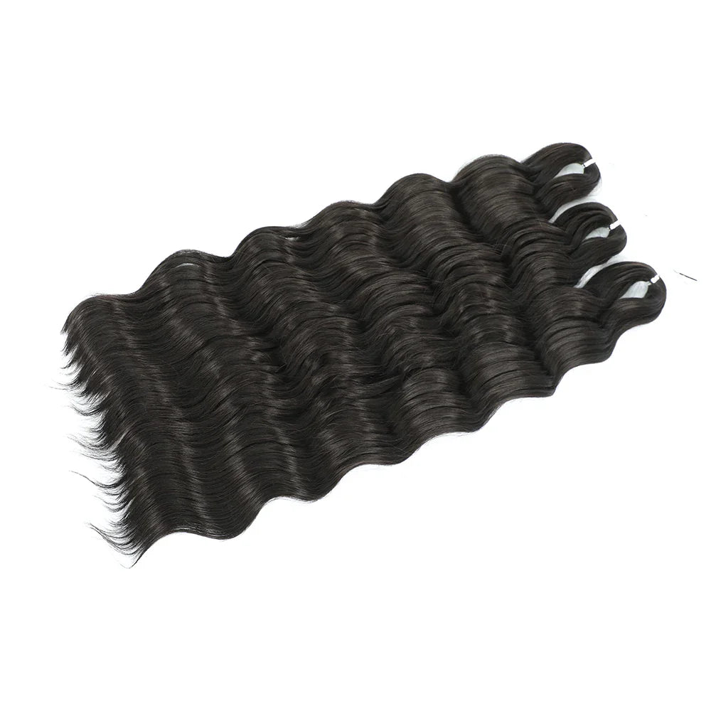 24Inch Crochet Hair Synthetic Braiding Hair Extensions Water Wave Ombre Rainbow color Fake Hair ANNA Deep Wave Curly Hair