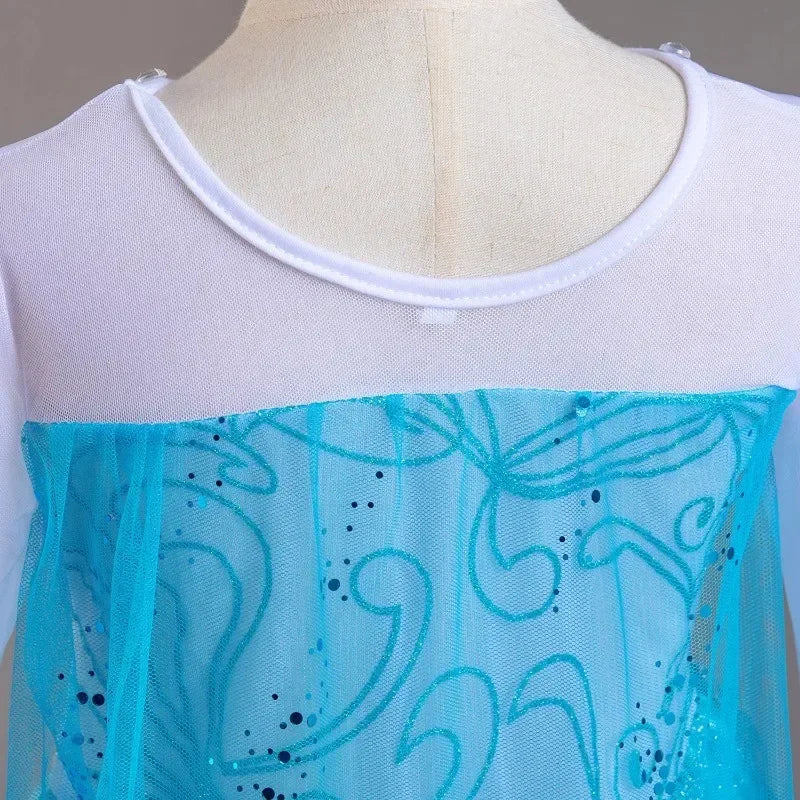 Robe Elsa pour filles de 3 à 10 ans, robe de princesse Elsa pour anniversaire, carnaval, Pâques, Halloween, fête, cosplay, costume pour filles