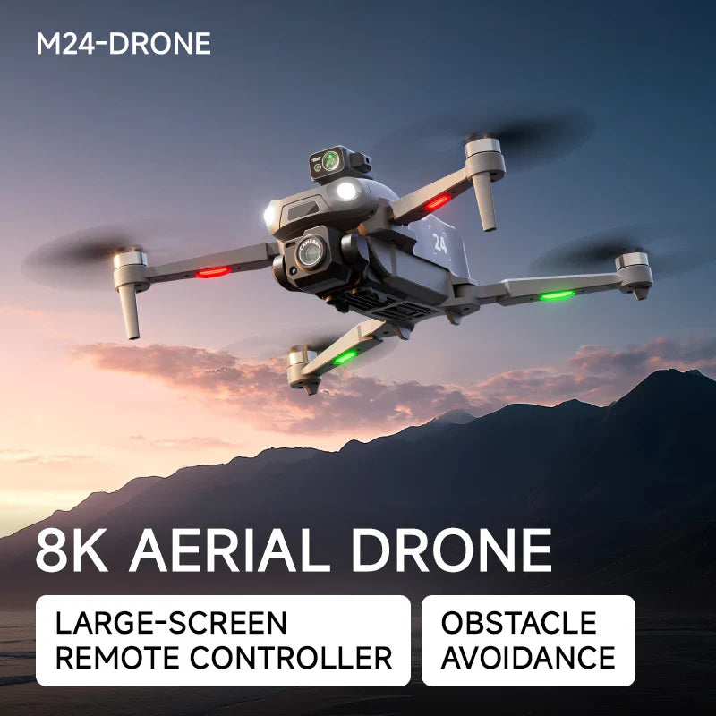 Drone M24 haut de gamme de qualité professionnelle, équipé d'un écran télécommandé 1000M, transmission d'image numérique, quadrirotor sans balais