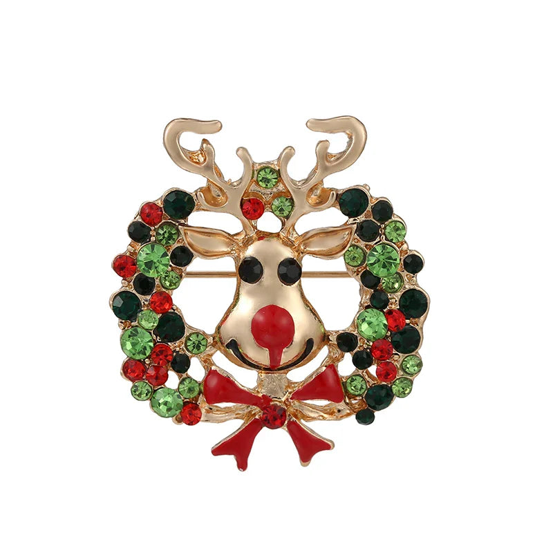 Christmas Brooches for Men and Women, Santa Claus Hat, Gloves, Bells, Socks, Rhinestone Suit, Metal Brooches, Badges, New Year Gift, 2022