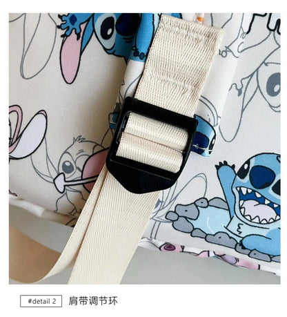 Cartoon Stitch Print Backpack Spacious Lightweight Travel Bag Waterproof School Backpack for College Students Teens Boys Girls