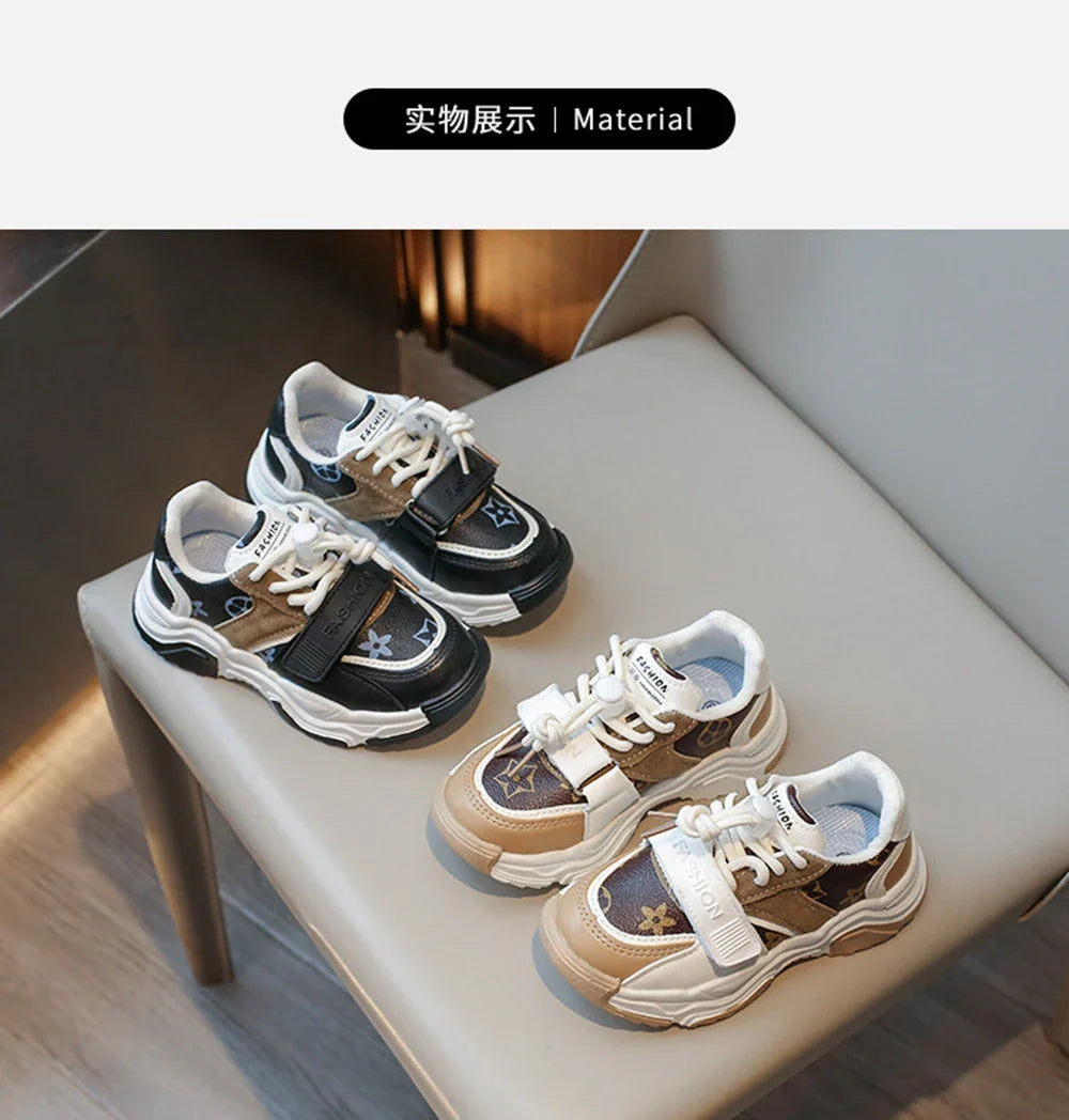Chaussures de sport pour enfants garçons et filles automne nouvelles chaussures de tennis rétro moyennes et grandes, chaussures décontractées à carreaux pour étudiants