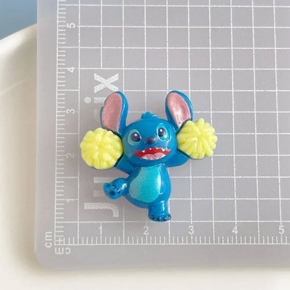 5Pcs cute stitch cartoon resin flatback supplies diy kawaii resin accessories crafts materials scrapbooking embellishment