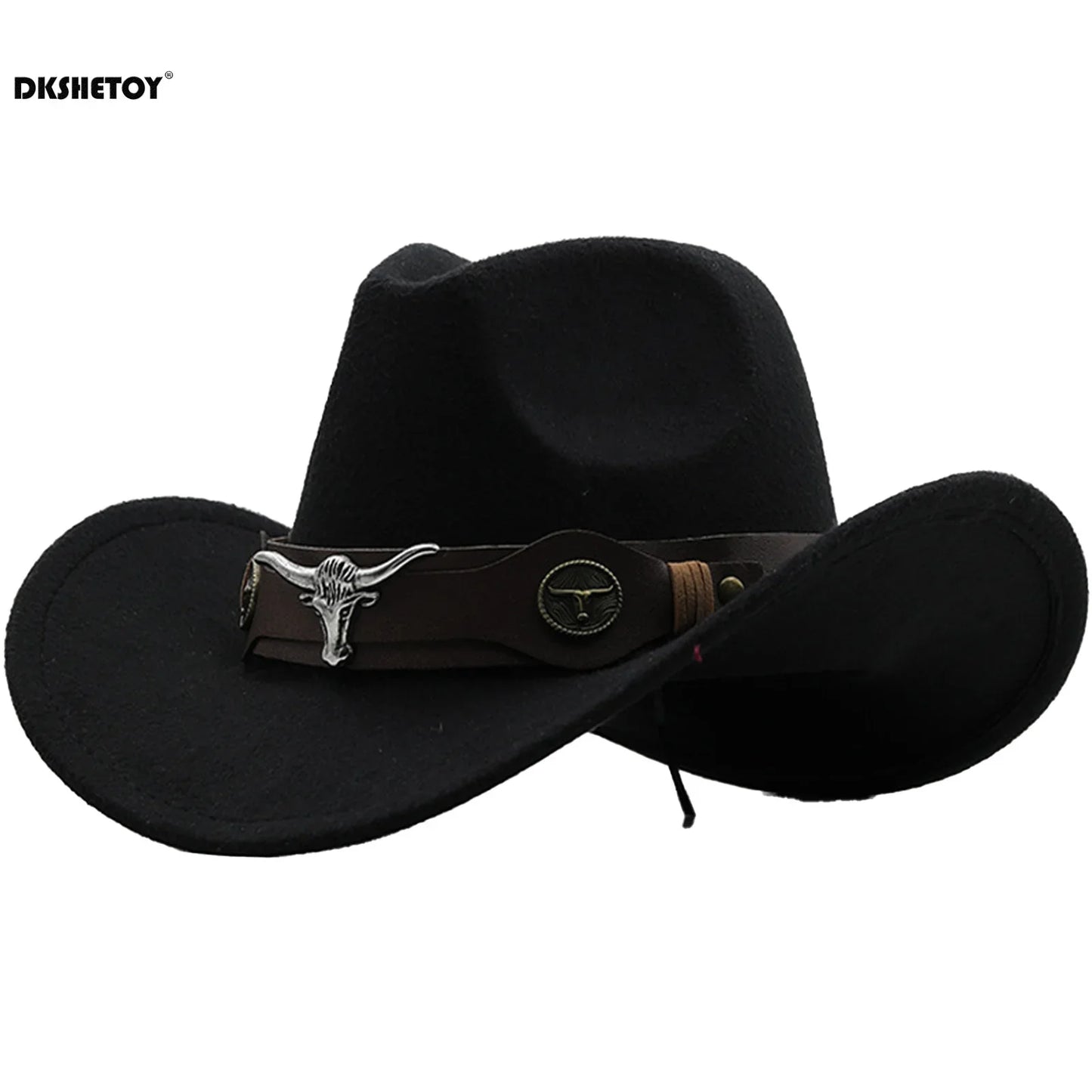 Chapeaux de Cowboy à la mode, chapeau Panama de Cowgirl à large bord avec ceinture rétro pour déguisement de fête