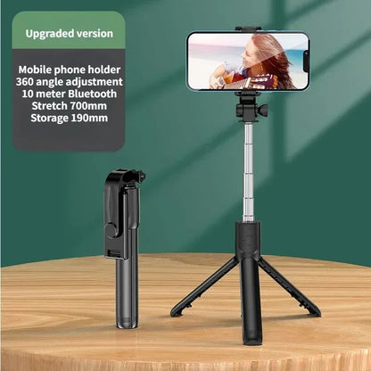 Trépied sans fil pour perche à Selfie, avec télécommande Bluetooth légère, extensible, pour iPhone, téléphone portable, Tiktok, Streaming en direct
