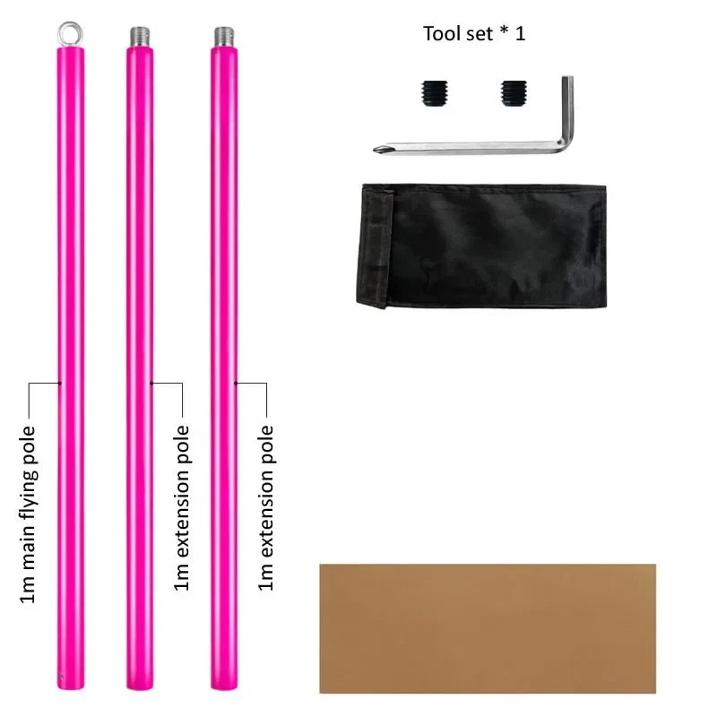 Poteau volant aérien de 3m, Suspension Portable, Tube de Fitness trapèze, poteau de danse rotatif en acier et Silicone, équipement de gymnastique pour la maison
