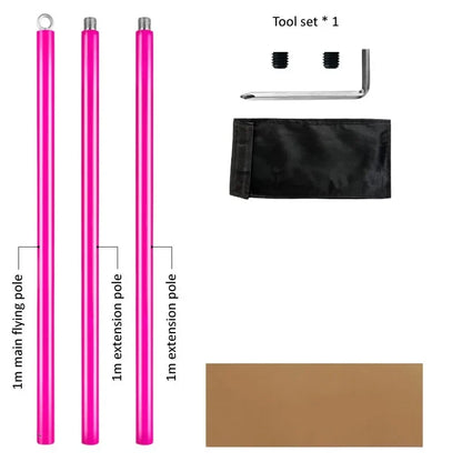Poteau volant aérien de 3m, Suspension Portable, Tube de Fitness trapèze, poteau de danse rotatif en acier et Silicone, équipement de gymnastique pour la maison
