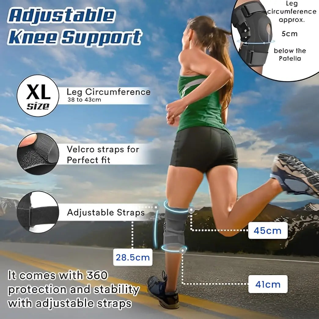 Genouillères articulées rotuliennes orthopédiques pour la douleur au genou avec ressorts Compression attelle en acier amovible Support genouillère