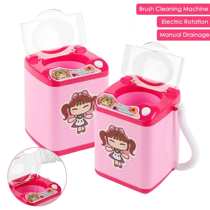 Mini machine à laver électrique pour pinceaux de maquillage - Nettoie et essore les pinceaux - Jouet pour brosses à maquillage - Œuf de beauté - Nettoie les pinceaux de maquillage