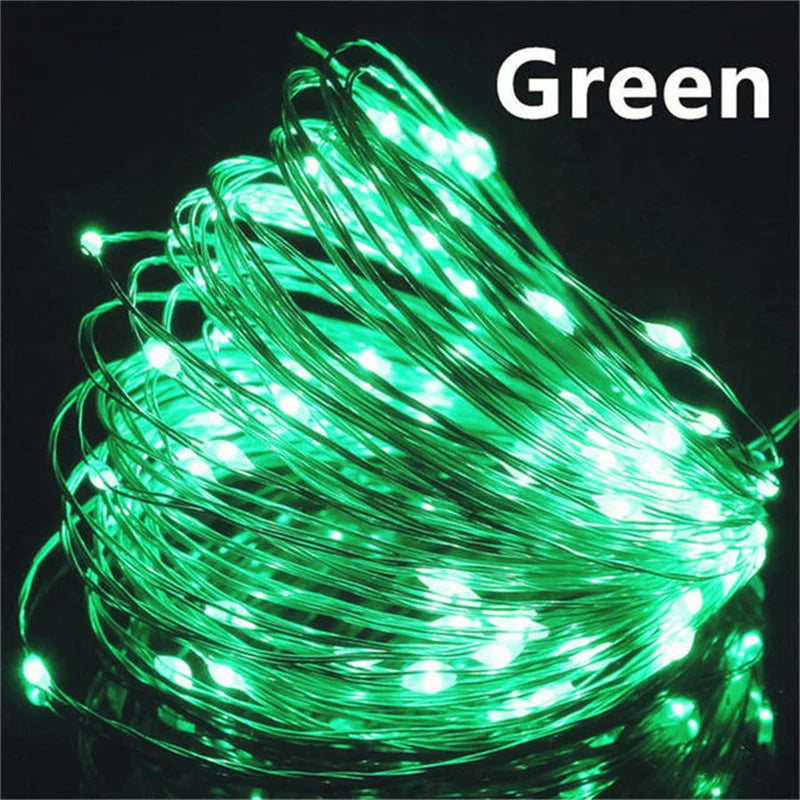 Guirxiété lumineuse LED dégradée USB, fil de cuivre, 20m, 200LED, guirxiété de lampe extérieure de vacances, arbre de Noël, décoration de fête de mariage