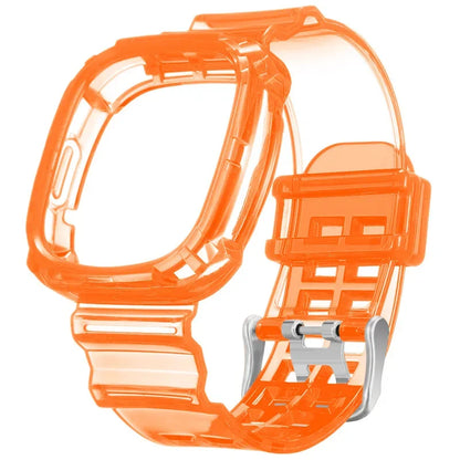 Clear Band + Case for Fitbit Versa 4/Versa3 Transparent Replacement Silicone Wristband Bracelet for SmartWatch Fitbit Versa 4/3