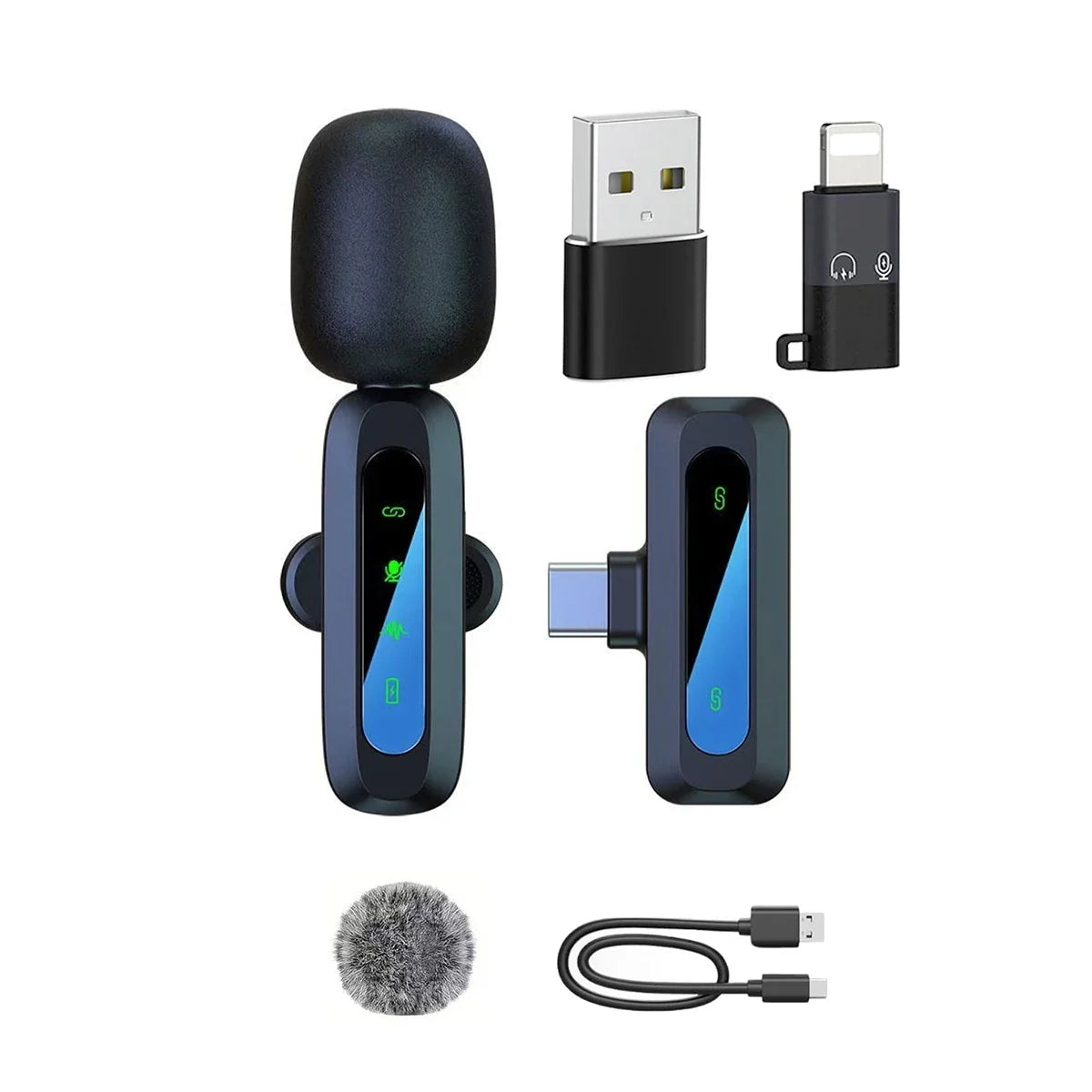 Microphone cravate sans fil pour iPhone, Android, PC : enregistrement audio-vidéo, suppression du bruit, micros cravates pour TikTok en direct, YouTube