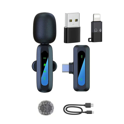 Microphone cravate sans fil pour iPhone, Android, PC : enregistrement audio-vidéo, suppression du bruit, micros cravates pour TikTok en direct, YouTube