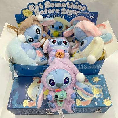 15CM New Stitch Eat Something Before Sleep Series Blind Box Plush Dolls Pendant Cute Doll Ornament Mystery Box Surprise Toy Gift