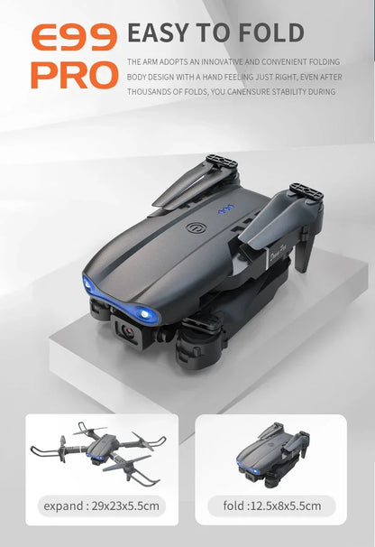 Drone RC E99Pro 4K avec caméra HD grand angle 2024 P, hélicoptère pliable, WIFI FPV, jouet cadeau recommandé, 1080