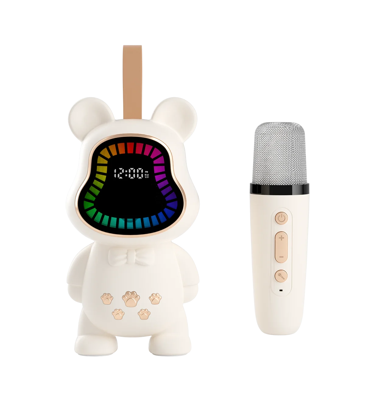 New Karaoke Speaker With Wireless Microphone Sing Bluetooth 5.3 Cute Children Gift Toy Hifi Sound Stereo Mini Audio RGB Lighting