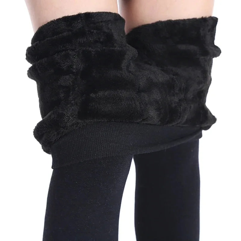 Femmes hiver Leggings chaud Leggins taille haute couleur unie velours femmes épaissi velours Leggings décontracté extensible Leggings