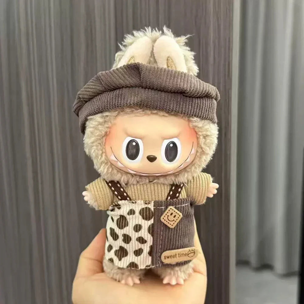 Labubu Doll Clothes Enamel Labu Cloth 17cm Doll Cute Dress-up Climbing Clothes Skirt Plush Toy Clothes