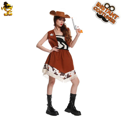 Robes de cowboy pour femmes, costumes de cowgirl de l'Ouest, déguisements adultes, tenues de fête de carnaval, de mascarade et de cosplay