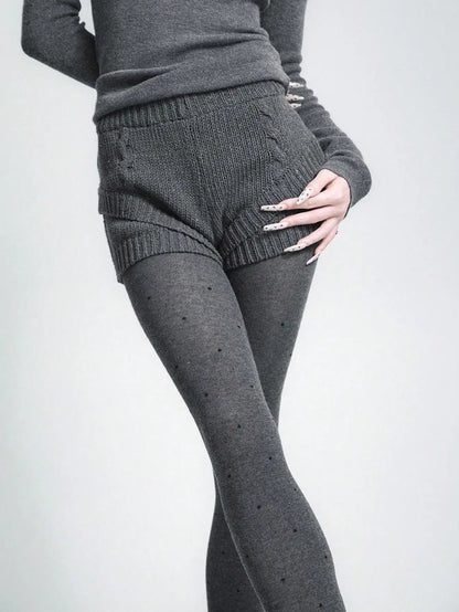 Leggings imprimés à pois pour femmes, 100 grammes, Leggings péplum en velours fin bordeaux, automne et hiver, printemps et automne