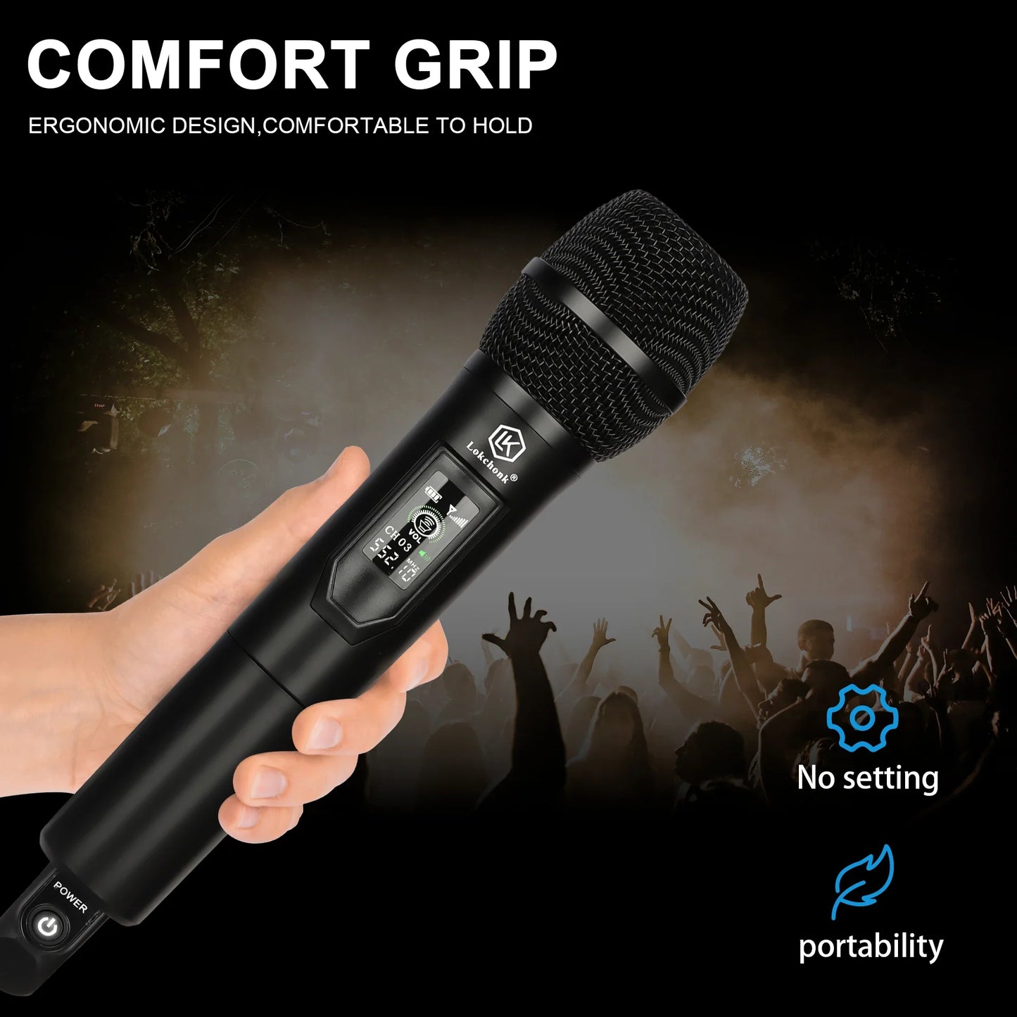 Fixed Frequency Wireless Microphone Handheld Mic for Karaoke Singing Stage Performance Home Use Stable Signal Professional Sound