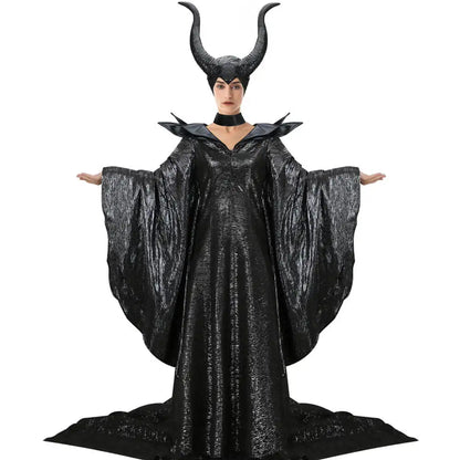 Angelina Jolie Costume Helmet Movie Mistress of Evil Cosplay Costume Women Halloween Outfits Party Suit