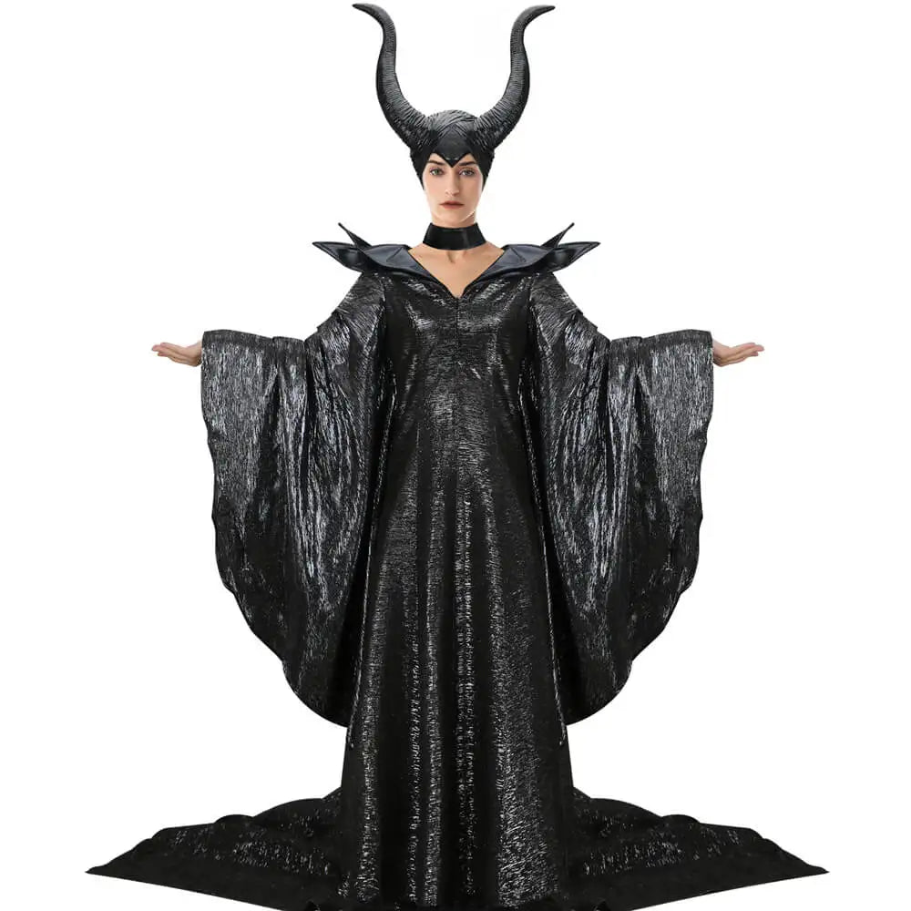 Angelina Jolie Costume Helmet Movie Mistress of Evil Cosplay Costume Women Halloween Outfits Party Suit