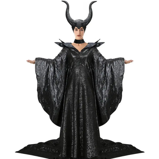 Angelina Jolie Costume Helmet Movie Mistress of Evil Cosplay Costume Women Halloween Outfits Party Suit