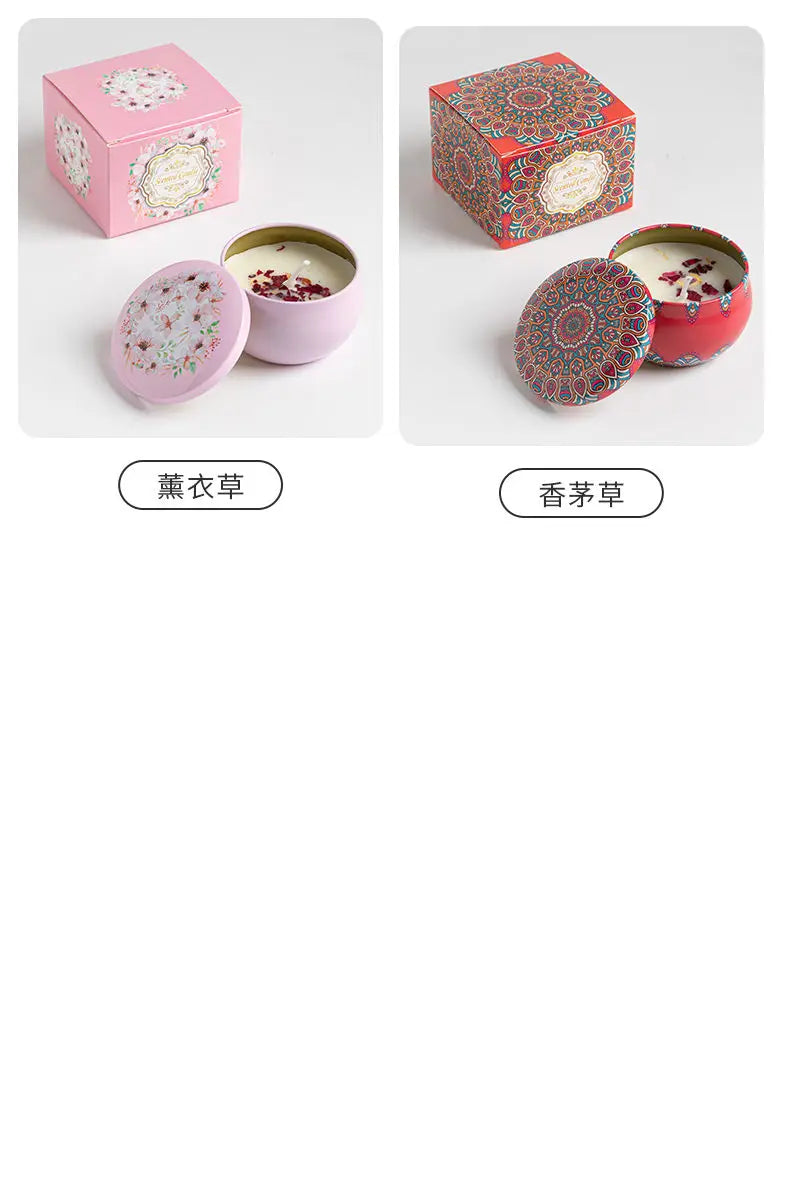 Bougies parfumées Osmanthus Gardenia avec pétales, petites bougies parfumées romantiques pour cadeaux d'anniversaire de filles, aromathérapie pour la maison