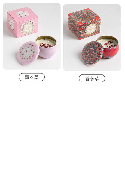 Bougies parfumées Osmanthus Gardenia avec pétales, petites bougies parfumées romantiques pour cadeaux d'anniversaire de filles, aromathérapie pour la maison